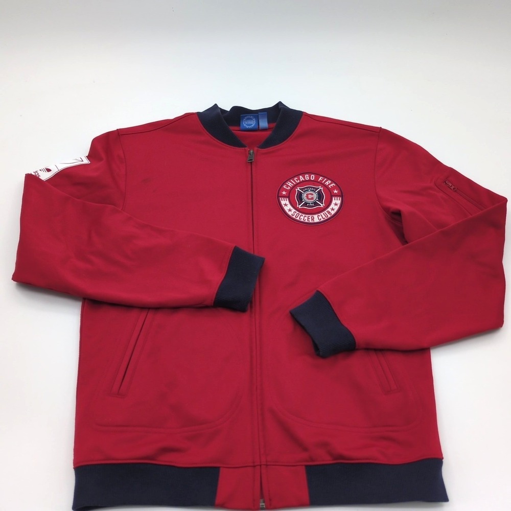 Adidas 2015 Chicago Fire FC MLS Anthem Track Jacket Men's Size Medium M Red